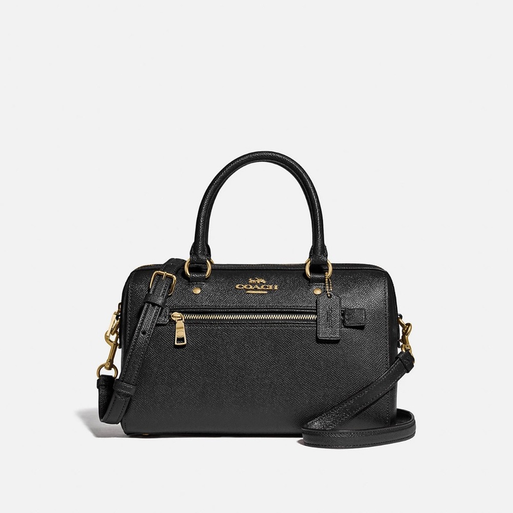 Coach Rowan Satchel NWT Color: Black
10 1/2" (L) x 6 1/4" (H) x 5 1/2" (W) NWT